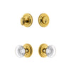 Circulaire Rosette Entry Set with Bordeaux Crystal Knob in Lifetime Brass