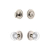 Circulaire Rosette Entry Set with Bordeaux Crystal Knob in Polished Nickel