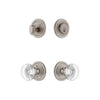 Circulaire Rosette Entry Set with Bordeaux Crystal Knob in Satin Nickel