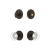 Circulaire Rosette Entry Set with Bordeaux Crystal Knob in Timeless Bronze