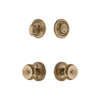 Circulaire Rosette Entry Set with Bouton Knob in Vintage Brass