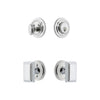 Circulaire Rosette Entry Set with Carre Knob in Bright Chrome