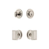 Circulaire Rosette Entry Set with Carre Knob in Polished Nickel