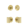 Circulaire Rosette Entry Set with Carre Knob in Satin Brass