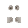 Circulaire Rosette Entry Set with Carre Knob in Satin Nickel