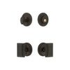 Circulaire Rosette Entry Set with Carre Knob in Timeless Bronze