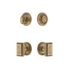 Circulaire Rosette Entry Set with Carre Knob in Vintage Brass