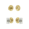 Circulaire Rosette Entry Set with Carre Crystal Knob in Satin Brass