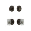 Circulaire Rosette Entry Set with Carre Crystal Knob in Timeless Bronze