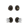 Circulaire Rosette Entry Set with Chambord Crystal Knob in Timeless Bronze