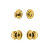 Circulaire Rosette Entry Set with Circulaire Knob in Lifetime Brass