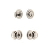 Circulaire Rosette Entry Set with Circulaire Knob in Polished Nickel