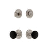 Circulaire Rosette Entry Set with Coventry Knob in Satin Nickel