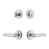 Circulaire Rosette Entry Set with Carre Lever in Bright Chrome