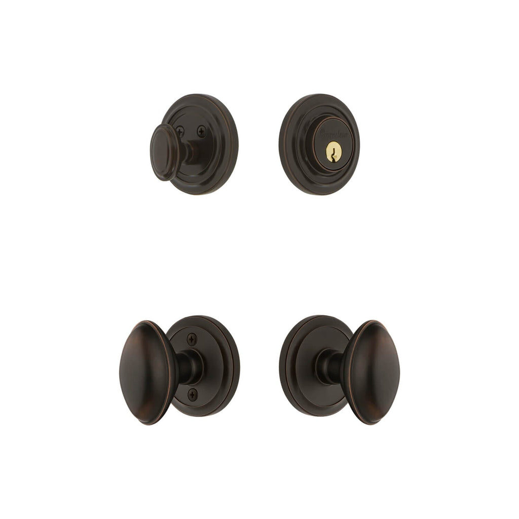 Circulaire Rosette Entry Set with Eden Prairie Knob in Timeless Bronze