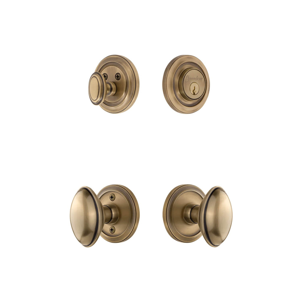 Circulaire Rosette Entry Set with Eden Prairie Knob in Vintage Brass