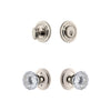 Circulaire Rosette Entry Set with Fontainebleau Crystal Knob in Polished Nickel