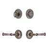 Circulaire Rosette Entry Set with Georgetown Lever in Antique Pewter