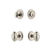 Circulaire Rosette Entry Set with Grande Victorian Knob in Polished Nickel
