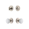 Circulaire Rosette Entry Set with Hyde Park Knob in Polished Nickel