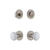 Circulaire Rosette Entry Set with Hyde Park Knob in Satin Nickel