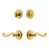 Circulaire Rosette Entry Set with Newport Lever in Lifetime Brass