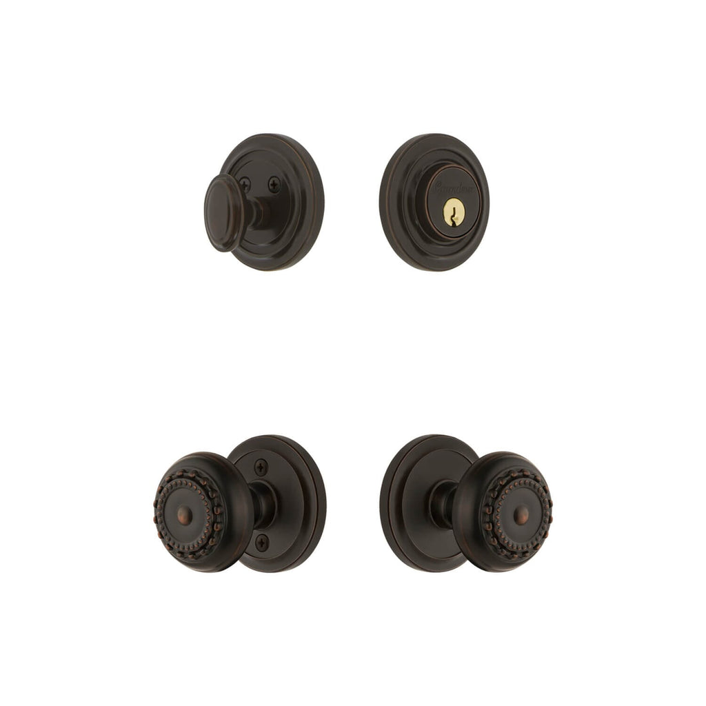 Circulaire Rosette Entry Set with Parthenon Knob in Timeless Bronze