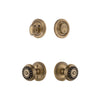 Circulaire Rosette Entry Set with Parthenon Knob in Vintage Brass