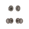 Circulaire Rosette Entry Set with Soleil Knob in Antique Pewter