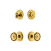 Circulaire Rosette Entry Set with Soleil Knob in Lifetime Brass