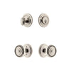 Circulaire Rosette Entry Set with Soleil Knob in Polished Nickel