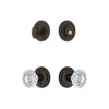 Circulaire Rosette Entry Set with Versailles Crystal Knob in Timeless Bronze