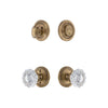 Circulaire Rosette Entry Set with Versailles Crystal Knob in Vintage Brass