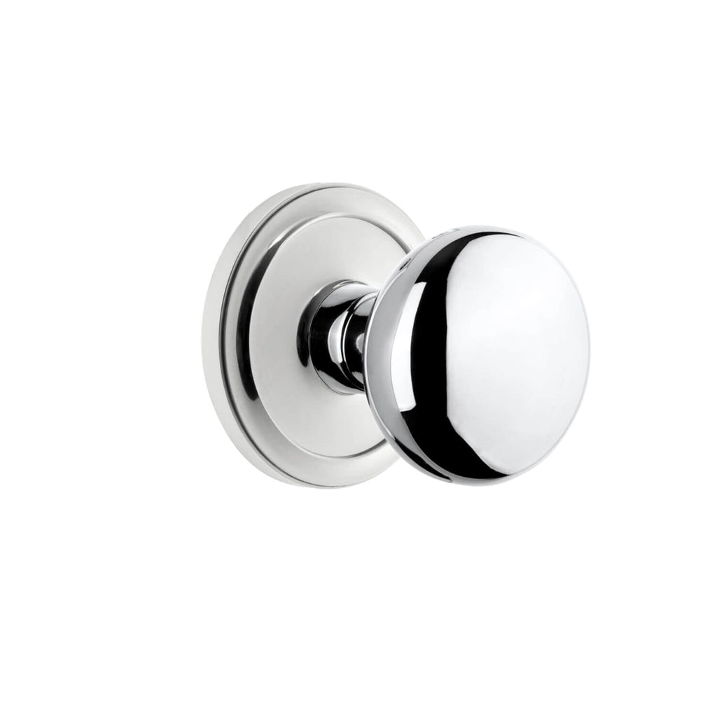 Circulaire Rosette with Fifth Avenue Knob in Bright Chrome