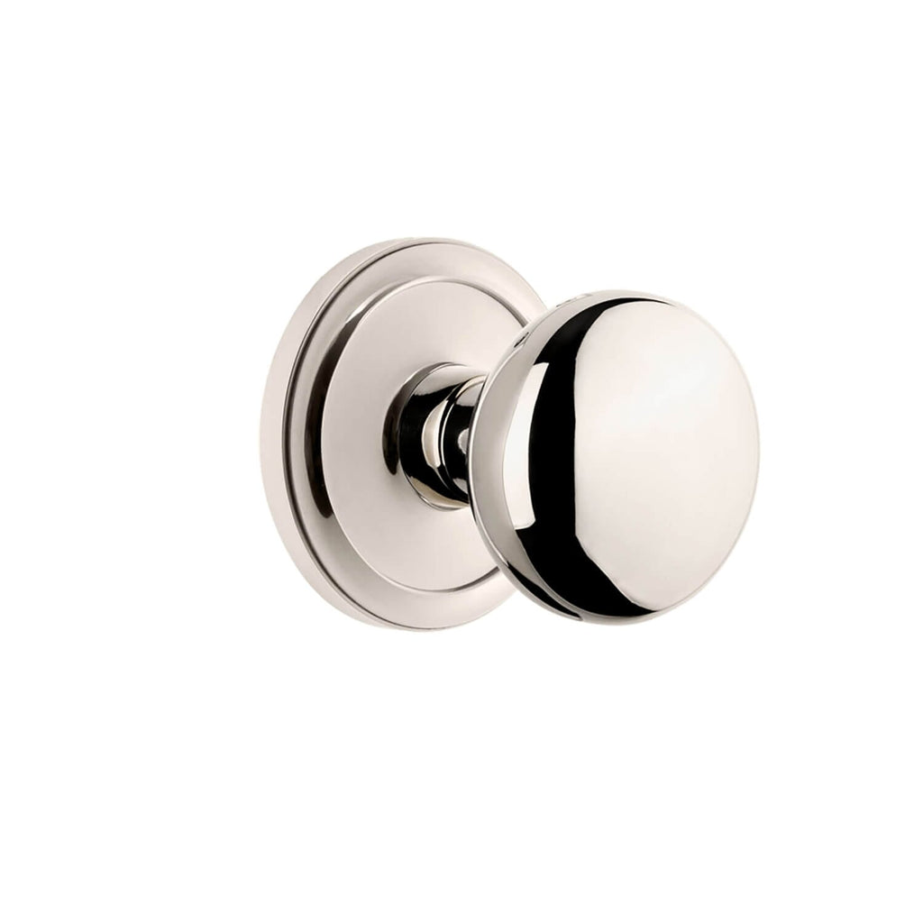 Circulaire Rosette with Fifth Avenue Knob in Polished Nickel