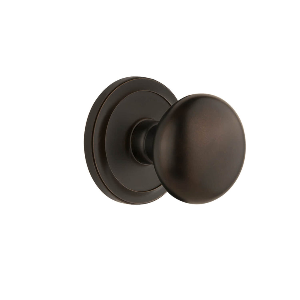 Circulaire Rosette with Fifth Avenue Knob in Timeless Bronze