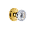 Circulaire Rosette with Fontainebleau Crystal Knob in Polished Brass