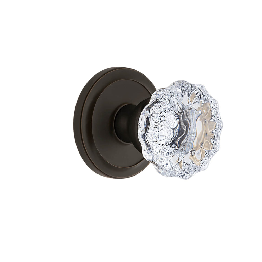 Circulaire Rosette with Fontainebleau Crystal Knob in Timeless Bronze