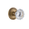 Circulaire Rosette with Fontainebleau Crystal Knob in Vintage Brass