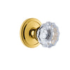 Circulaire Rosette with Fontainebleau Crystal Knob in Lifetime Brass