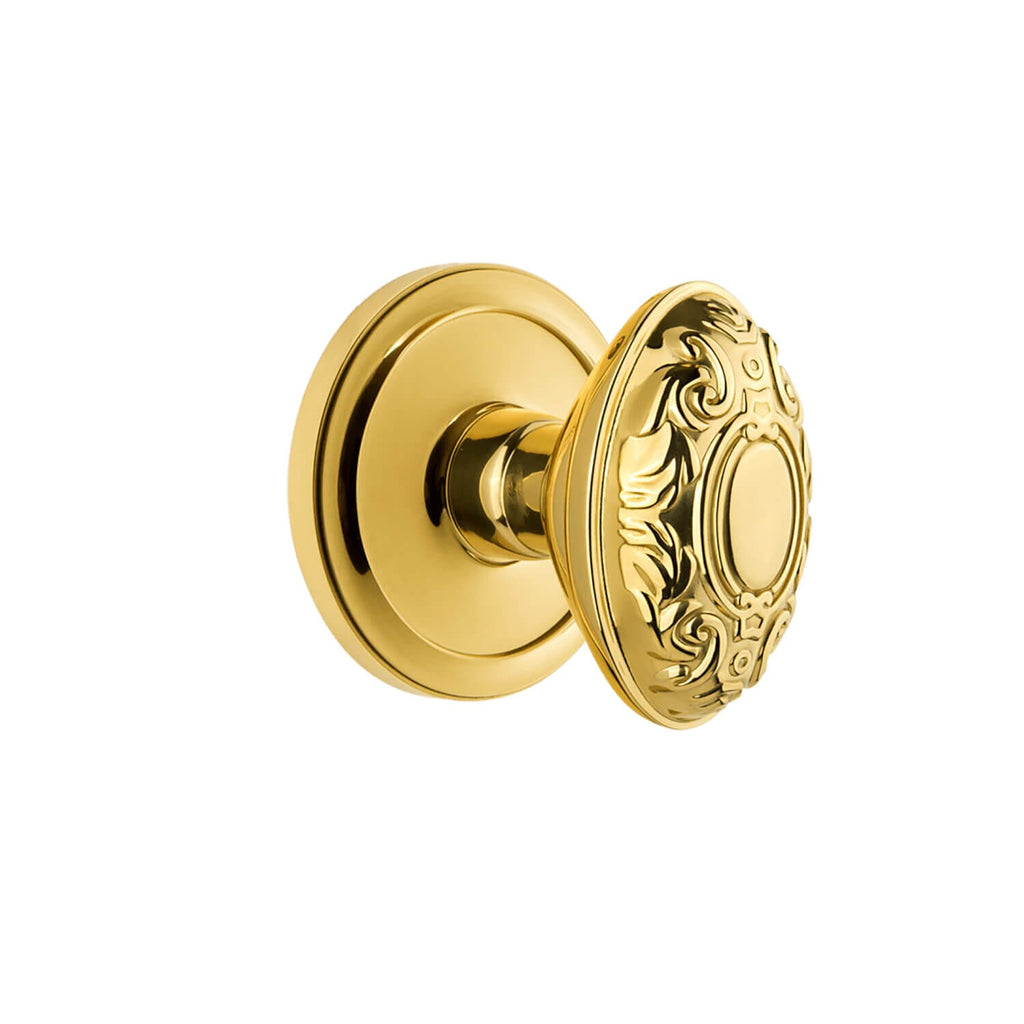 Circulaire Rosette with Grande Victorian Knob in Lifetime Brass