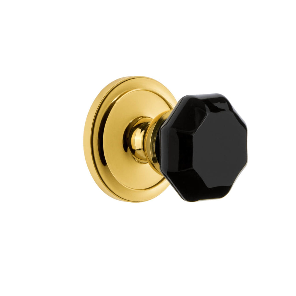 Circulaire Rosette with Lyon Knob in Polished Brass
