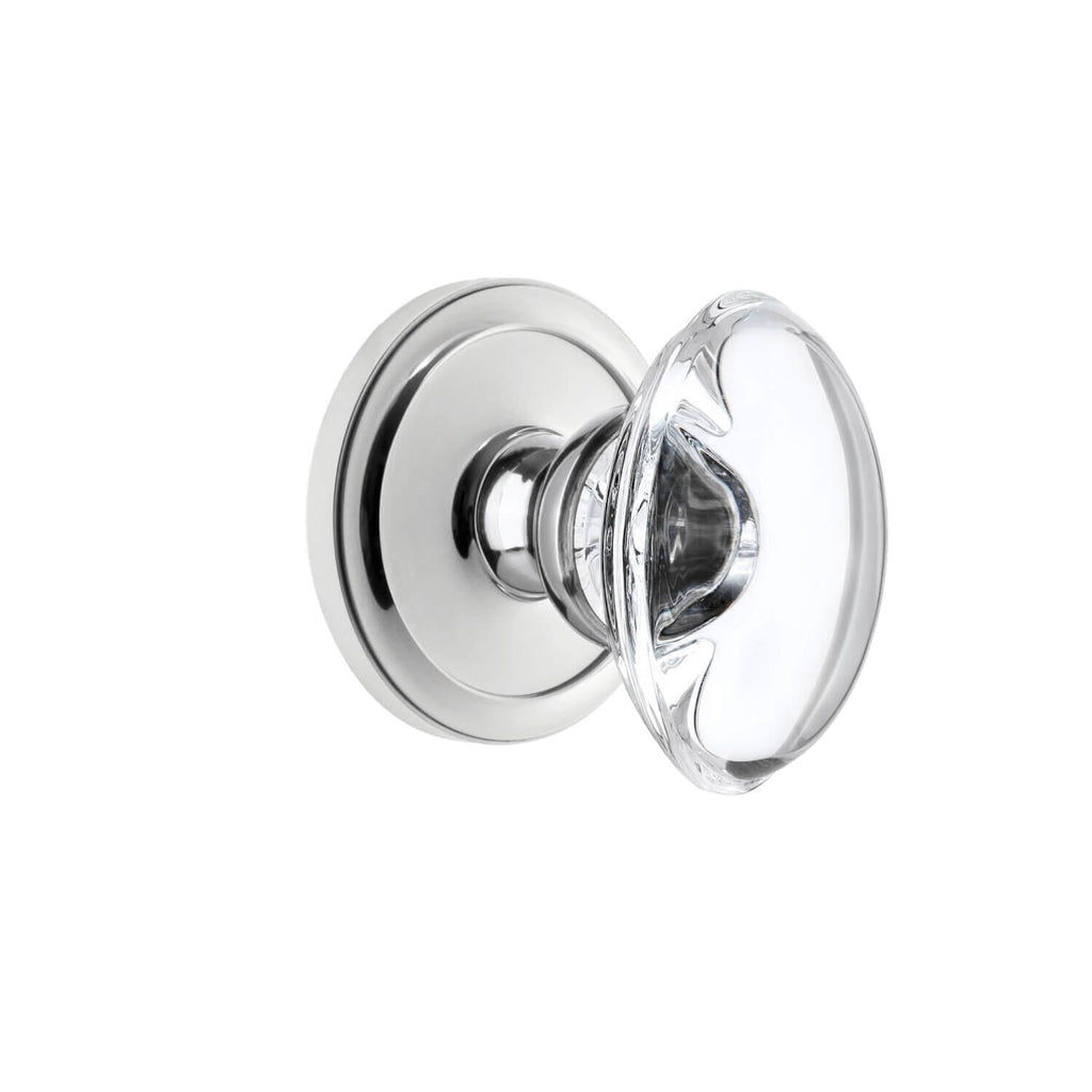Circulaire Rosette with Provence Crystal Knob in Bright Chrome