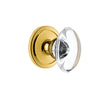 Circulaire Rosette with Provence Crystal Knob in Polished Brass