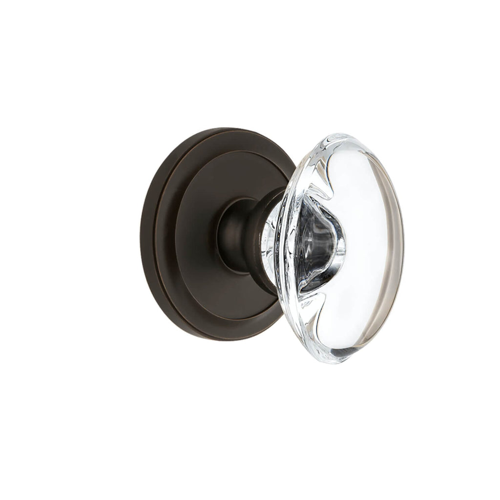 Circulaire Rosette with Provence Crystal Knob in Timeless Bronze