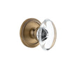 Circulaire Rosette with Provence Crystal Knob in Vintage Brass