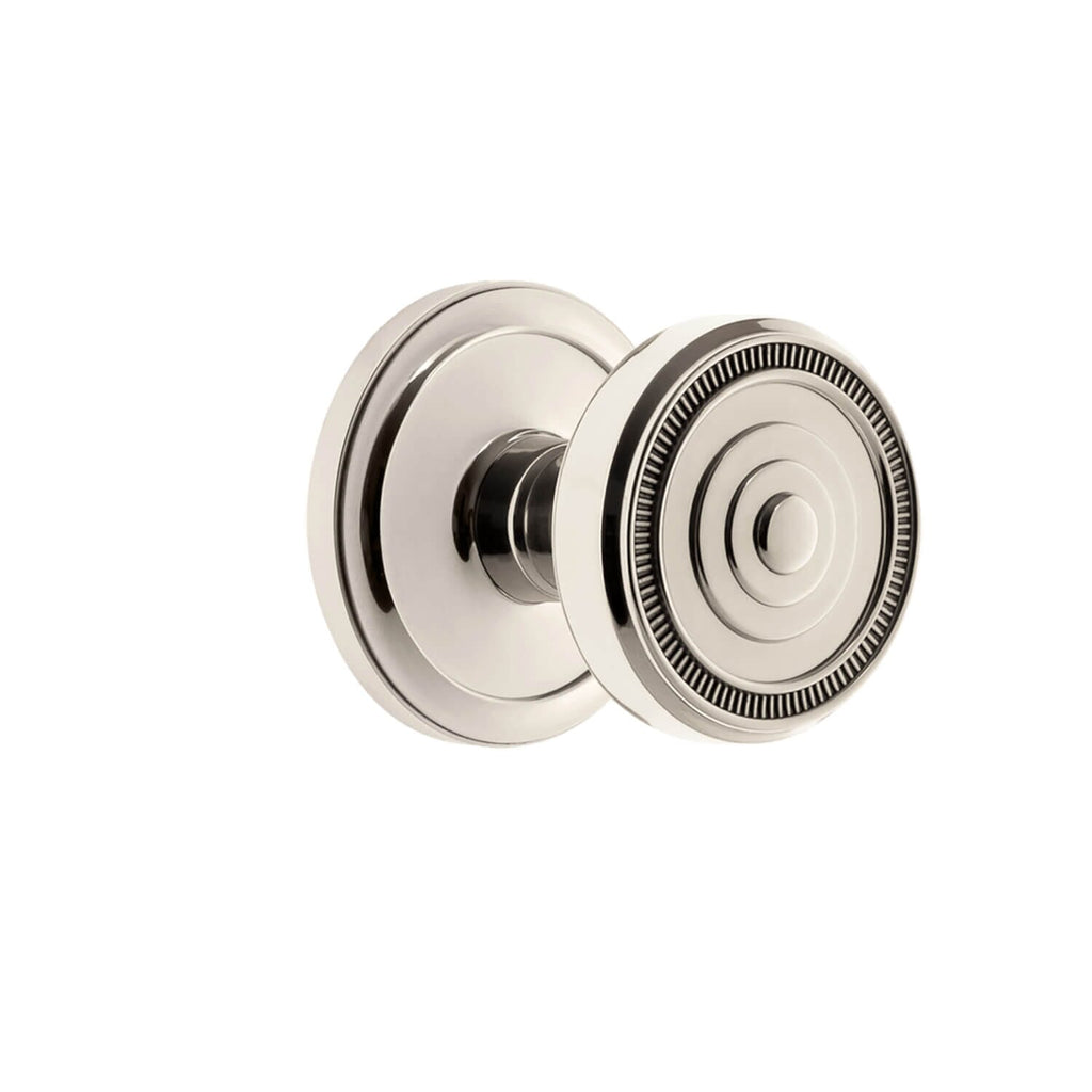 Circulaire Rosette with Soleil Knob in Polished Nickel