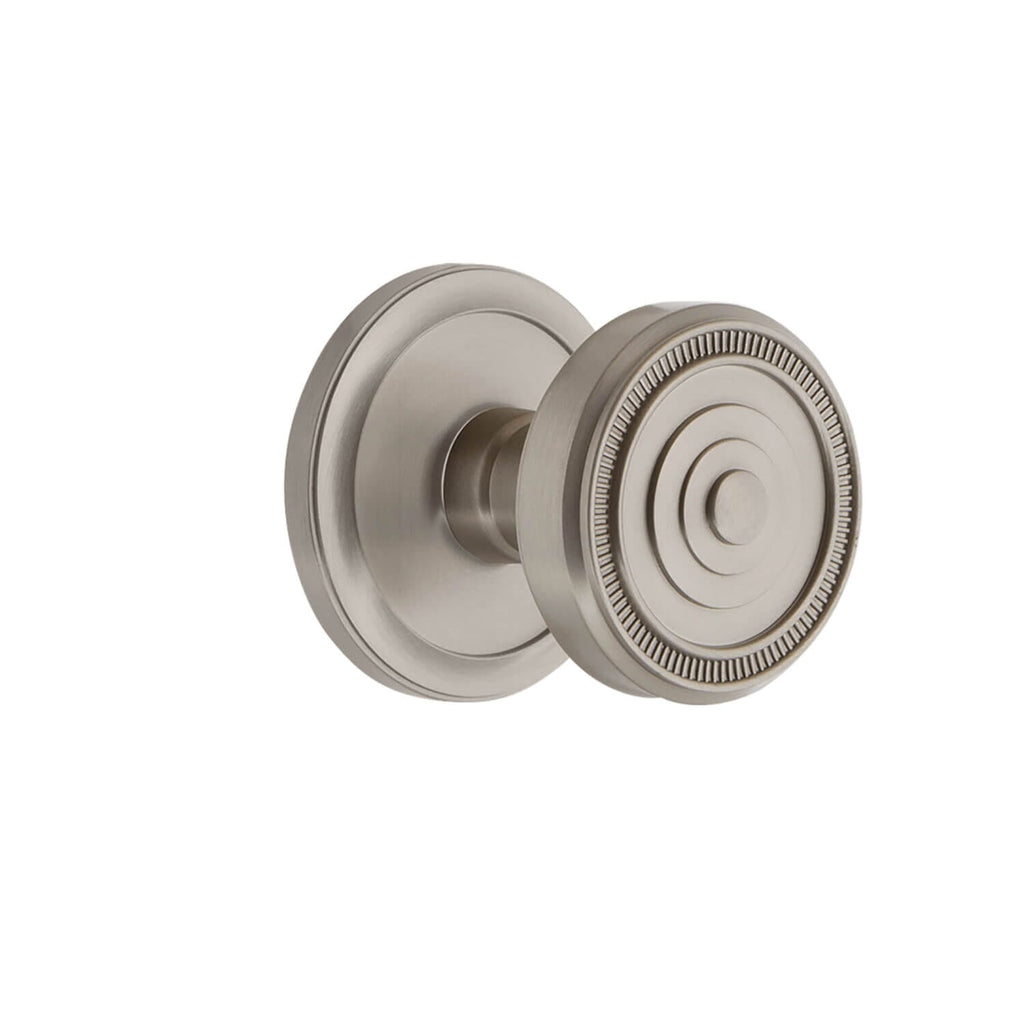 Circulaire Rosette with Soleil Knob in Satin Nickel