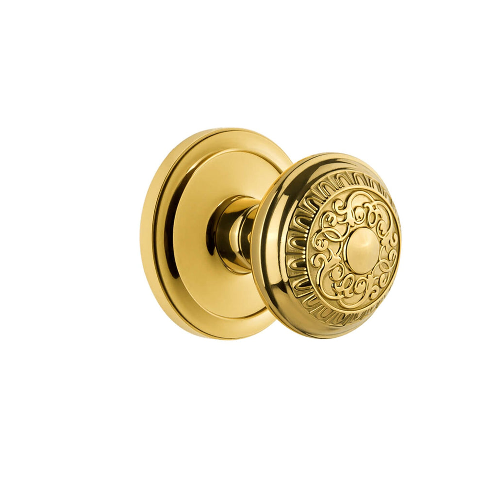 Circulaire Rosette with Windsor Knob in Polished Brass