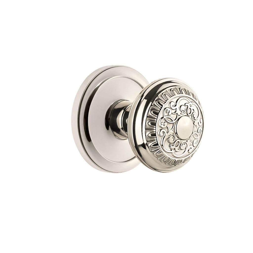 Circulaire Rosette with Windsor Knob in Polished Nickel